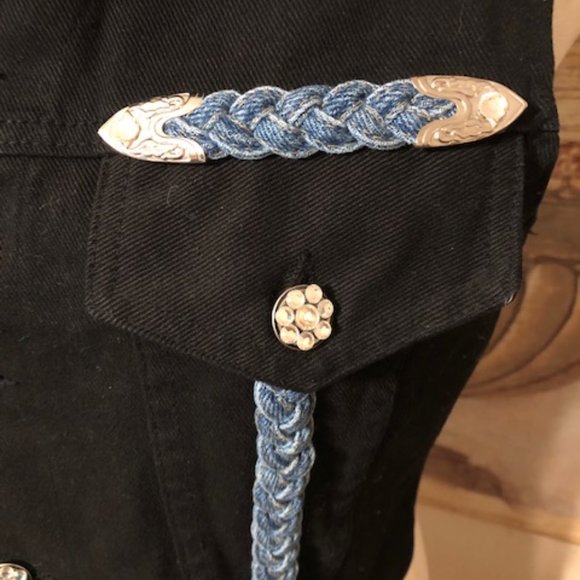 Sz S Watch LA Vintage 90’s Black Denim Vest - Picture 11 of 16